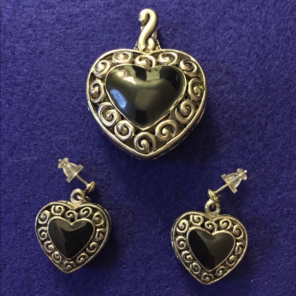 Artistic Heart Fashion Pendant & Earrings - Picture 1 of 6